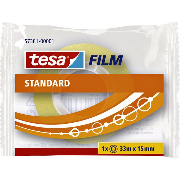 Plakband tesafilm® Standaard 33mx15mm transparant
