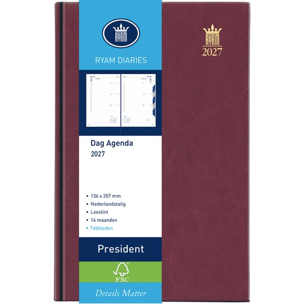Agenda 2027 Ryam President 1dag/1pagina bordeaux