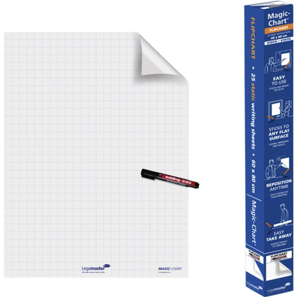 Magic-Chart Legamaster flipchart 600x800mm wit met ruit 25 vel