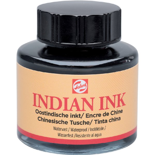 Oost-Indische inkt Talens zwart 30ml