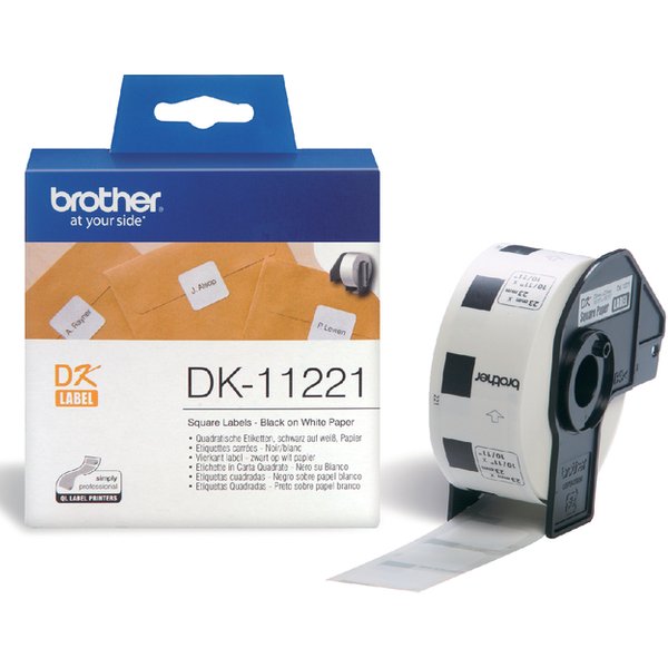 Etiket Brother DK-11221 vierkant 23x23mm 1 rol á 1000 stuks wit