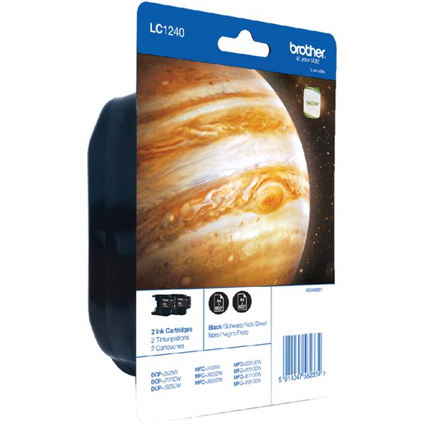 Inktcartridge Brother LC-1240BKBP2 zwart 2x