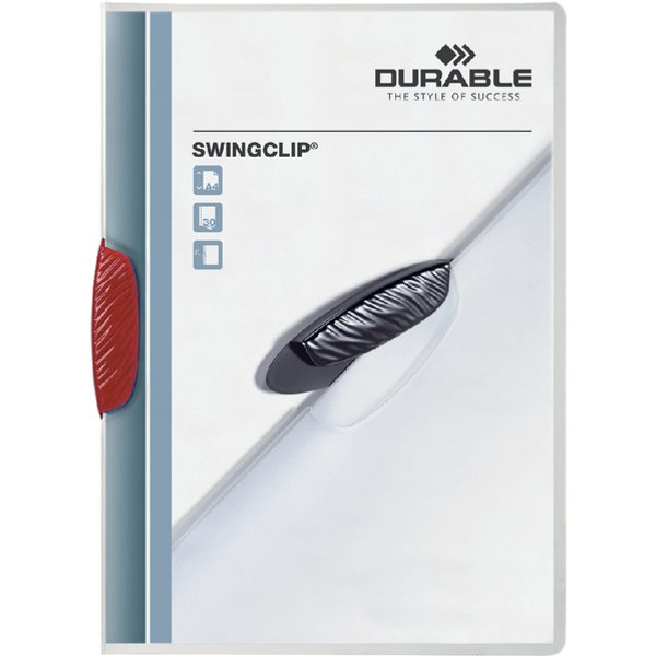 Klemmap Durable Swingclip 30 vellen rood