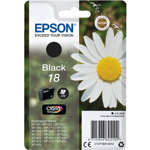 Inktcartridge Epson 18 T1801 zwart