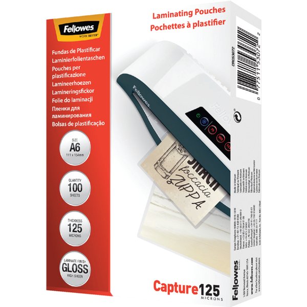 Lamineerhoes Fellowes A6 2x125micron glans 100 stuks