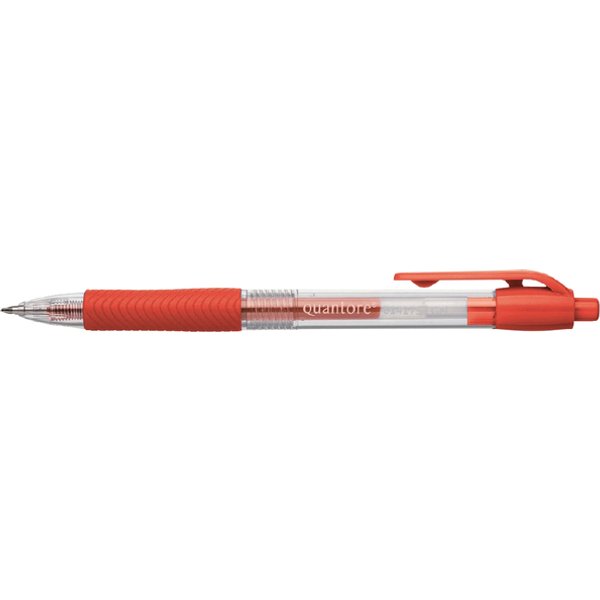 Gelschrijver Quantore grip drukknop 0.7mm rood