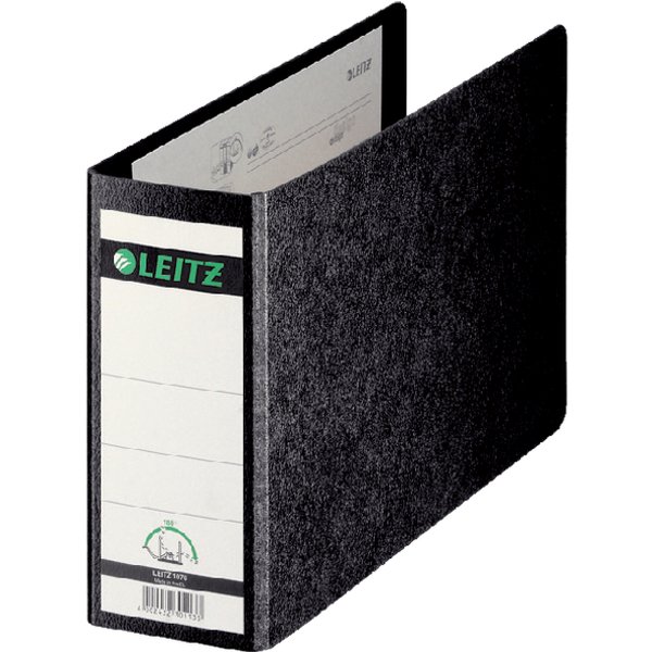 Ordner Leitz 1076 180° zonder sleuven en randbeschermers 77mm karton A5 zwart