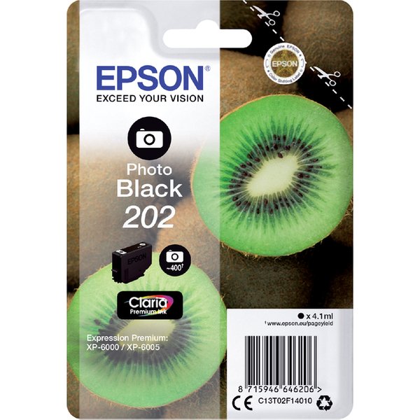 Inktcartridge Epson 202 T02F14 foto zwart