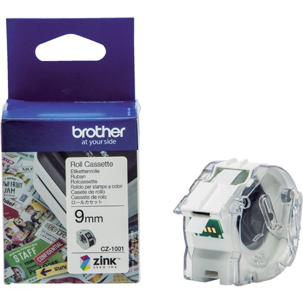 Etiket Brother CZ-1001 multifunctioneel 9mm 1 rol á 5m wit