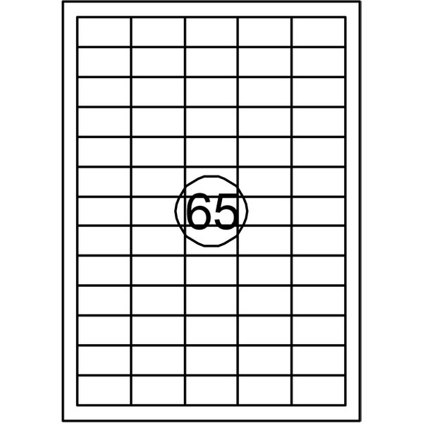 Etiket Quantore 38.1x21.2mm 6500 stuks
