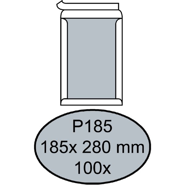 Envelop Quantore bordrug P185 185x280mm zelfklevend wit 100 stuks