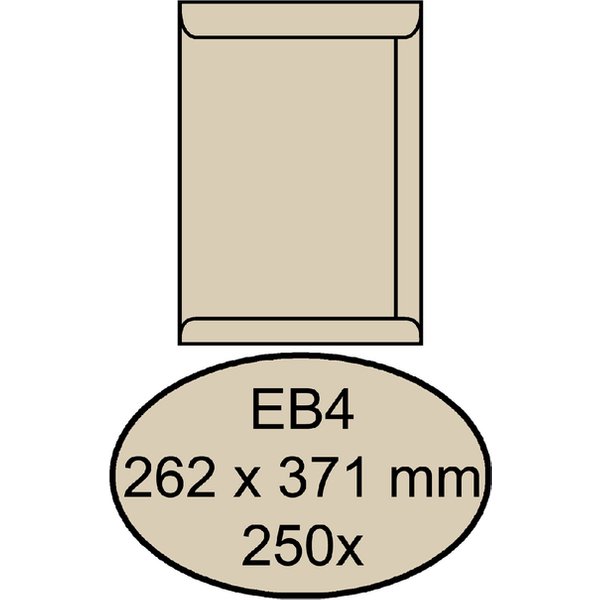 Envelop Quantore akte EB4 262x371mm cremekraft 250 stuks