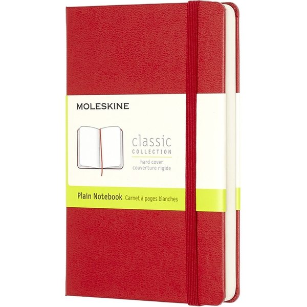 Notitieboek Moleskine pocket 90x140mm blanco hard cover rood