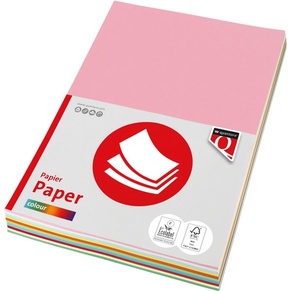 Kopieerpapier Quantore Colour A4 80gr 10 kleuren x 250 vel
