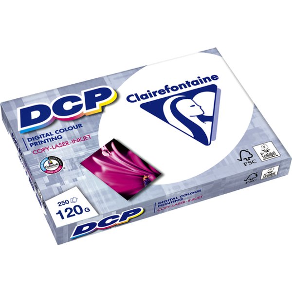 Laserpapier Clairefontaine DCP A4 120gr wit 250 vel