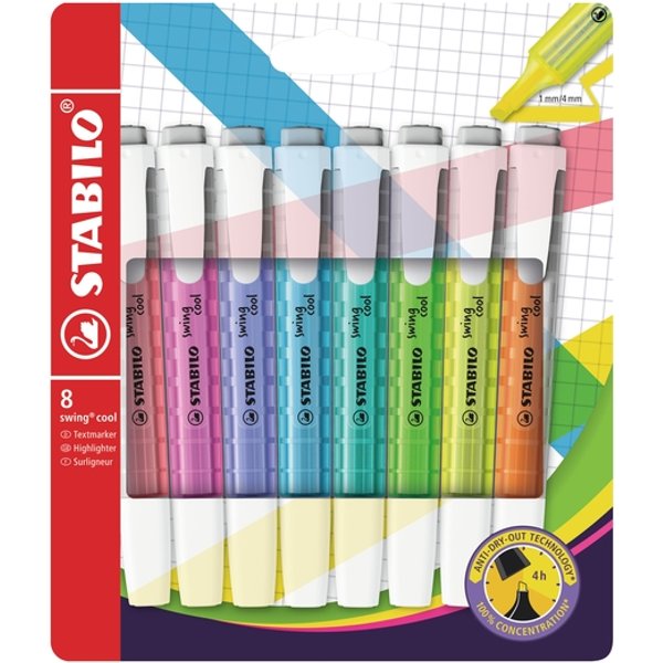 Markeerstift STABILO Swing cool 275/8 Wow assorti etui à 8 stuks