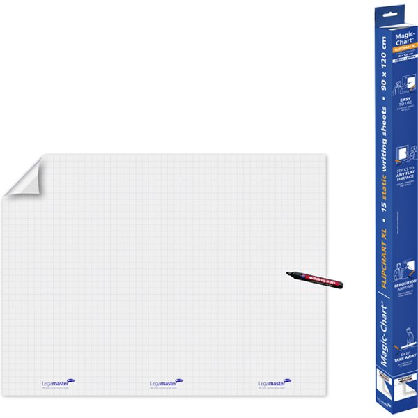 Magic-Chart Legamaster flipchart XL 90x120cm wit met ruit 15 vel