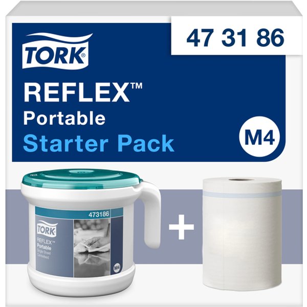 TORK 473186 Reflex™ Papierenhanddoekdispenser Kunststof Wit, Turquoise 1 stuk(s)