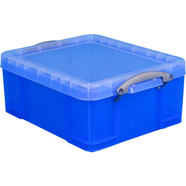 Opbergbox Really Useful 18 liter 480x390x200mm transparant blauw
