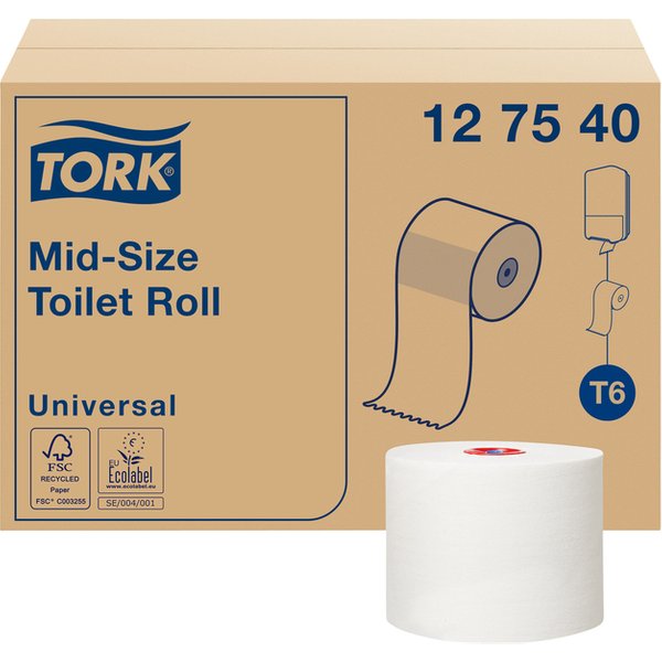 Toiletpapier Tork T6 Universal systeemrol 1-laags 135m wit 127540