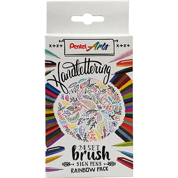 Brushpen Pentel Sign SES15C Rainbow assorti 24 stuks