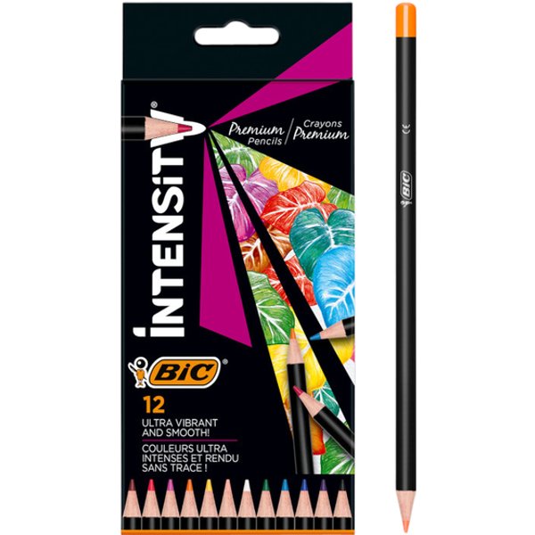 Kleurpotloden Bic Intensity Premium assorti etui à 12 stuks