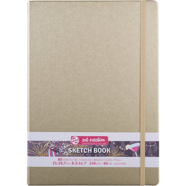 Schetsboek Talens Art Creation 80 witte vellen 140gr 210x300mm witgoud