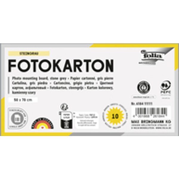 Fotokarton Folia 2-zijdig 50x70cm 300gr nr84 grijs