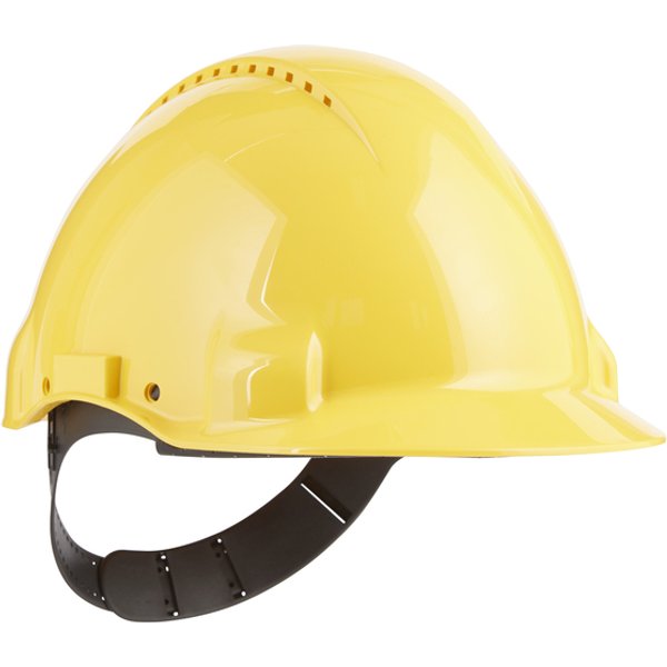 Veiligheidshelm 3M 53-62cm Uvicator en pinverstelling geel
