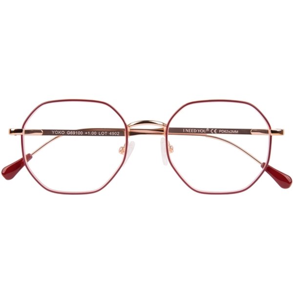 Leesbril I Need You +2.00 dpt Yoko rood-koper