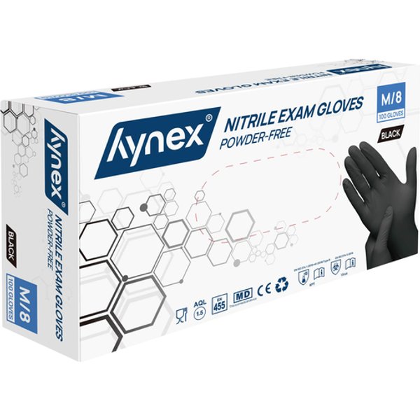 Handschoen Hynex M nitril zwart pak à 100 stuks
