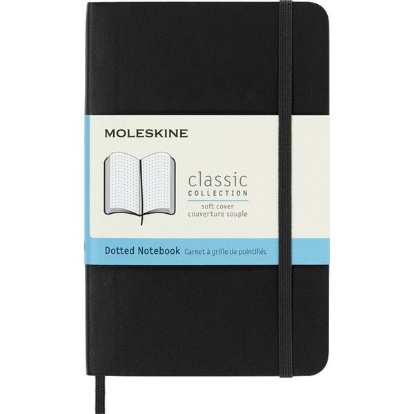 Notitieboek Moleskine pocket 90x140mm dots soft cover zwart