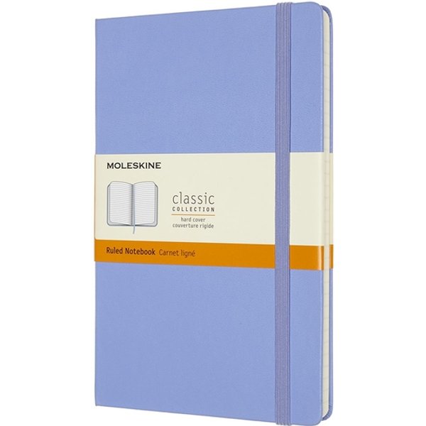 Notitieboek Moleskine large 130x210mm lijn hard cover hydrangea blue