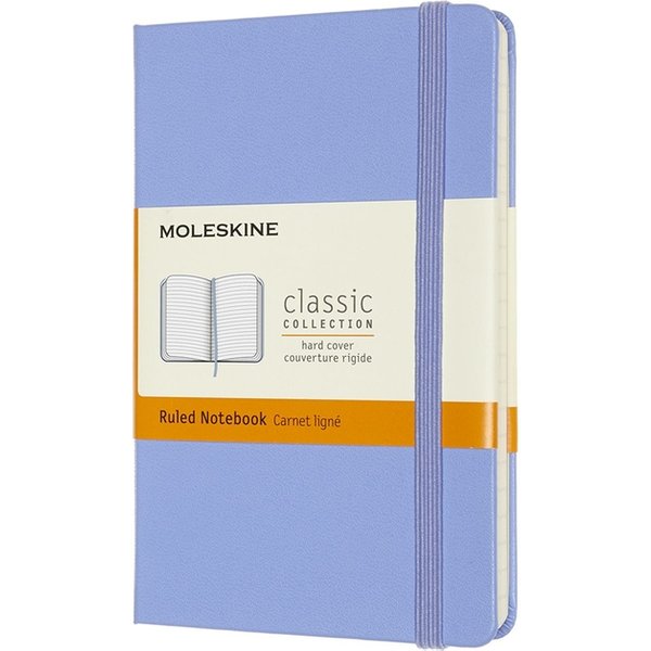 Notitieboek Moleskine pocket 90x140mm lijn hard cover hydrangea blue