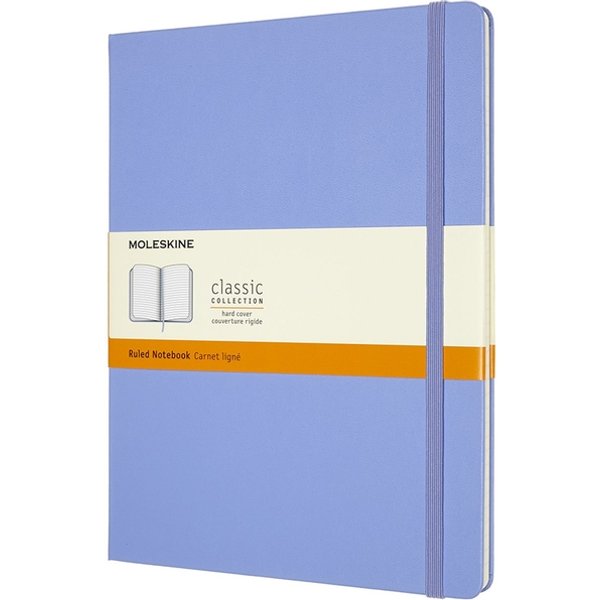 Notitieboek Moleskine XL 190x250mm lijn hard cover hydrangea blue