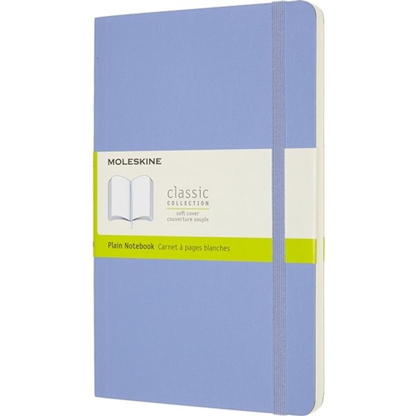 Notitieboek Moleskine large 130x210mm blanco soft cover hydrangea blue