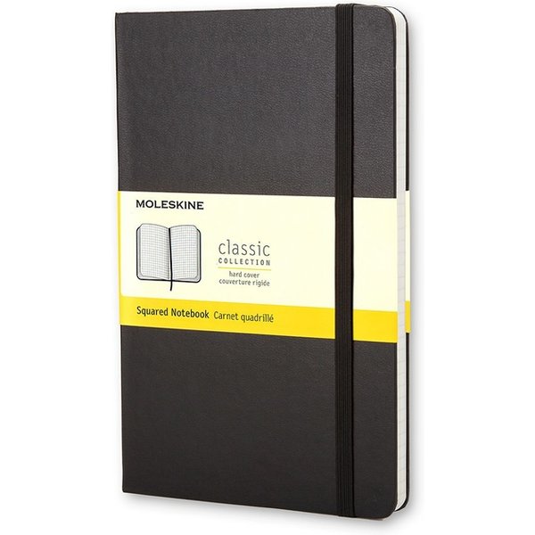 Notitieboek Moleskine pocket 90x140mm ruit 5x5mm hard cover zwart