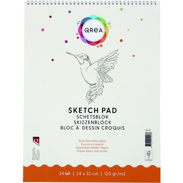 Schetsblok Qrea 24x32 120gr spiraal