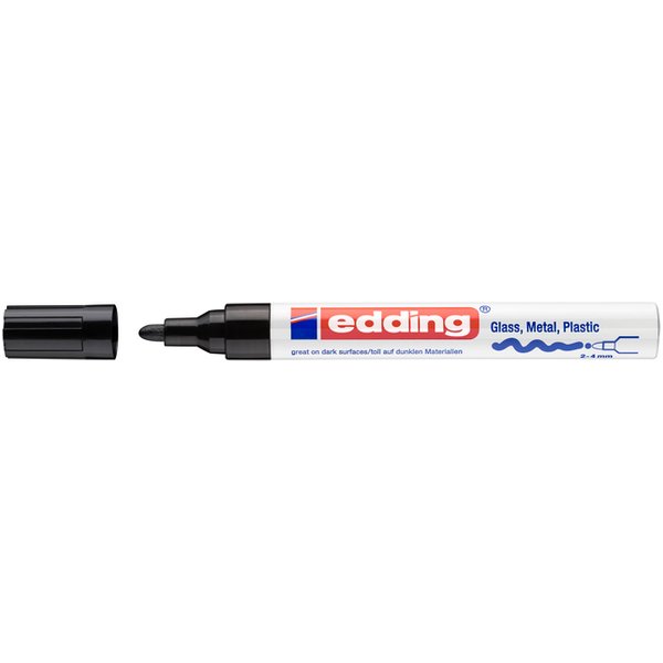 Paintmarker edding 750 op oliebasis 2-4mm creatief zwart