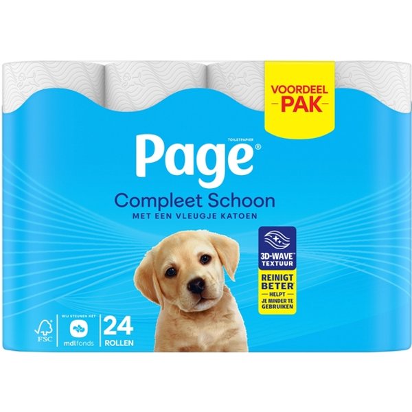 Toiletpapier Page Compleet Schoon 2-laags 140vel 24 rol wit