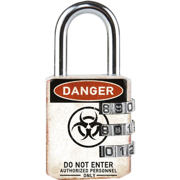 Hangslot Masterlock 3-cijfer combinatie 30mm danger motief