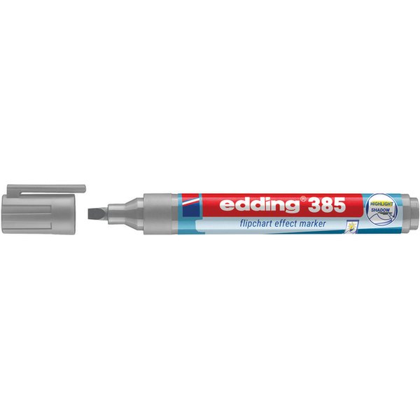 Viltstift edding 385 flipover penseelpunt zilvergrijs