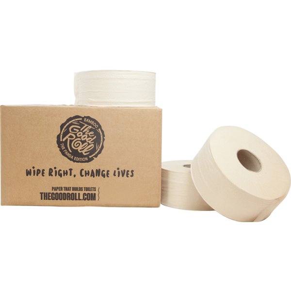 Toiletpapier The Good Roll jumbo klein bamboe 2-laags 18x180m naturel