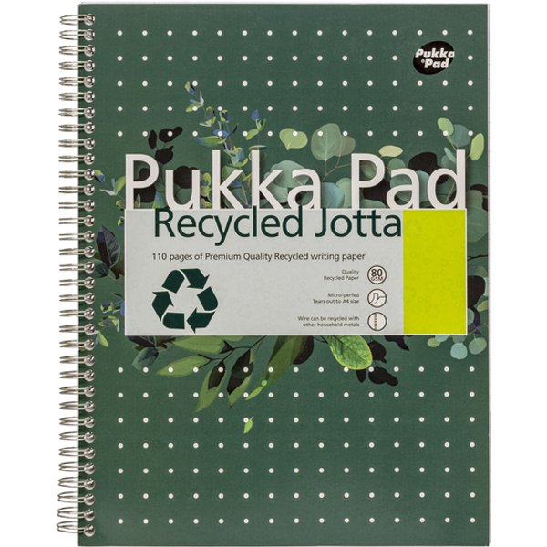Collegeblok Pukka Pad Jotta Recycled A4 lijn 4-gaats 110 pagina's 80gr groen