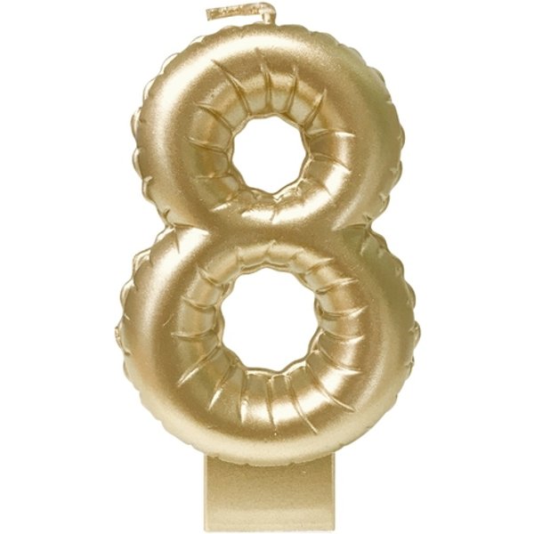 Foil balloon candle gold 8