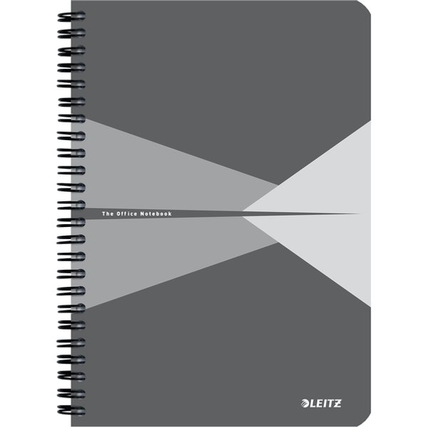 Notitieboek Leitz Office A5 lijn 180 pagina's 80gr grijs grijs