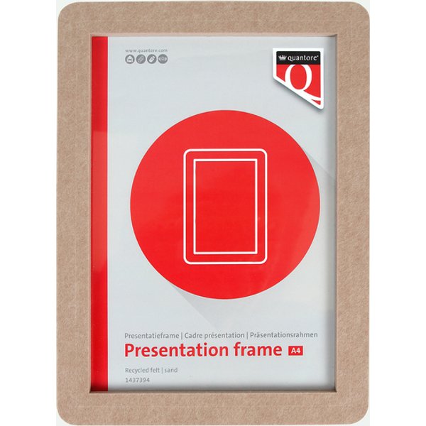 Presentatieframe Quantore A4 gerecycled vilt zand
