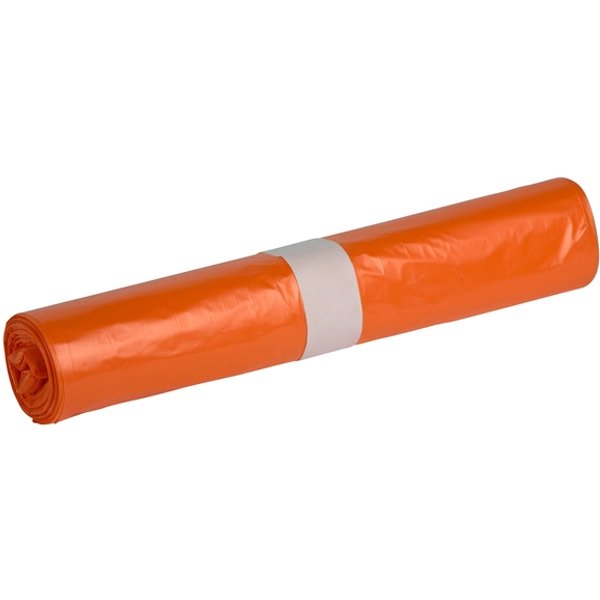 Afvalzak Propsac HDPE T23 58x100cm 70L oranje rol à 25 stuks