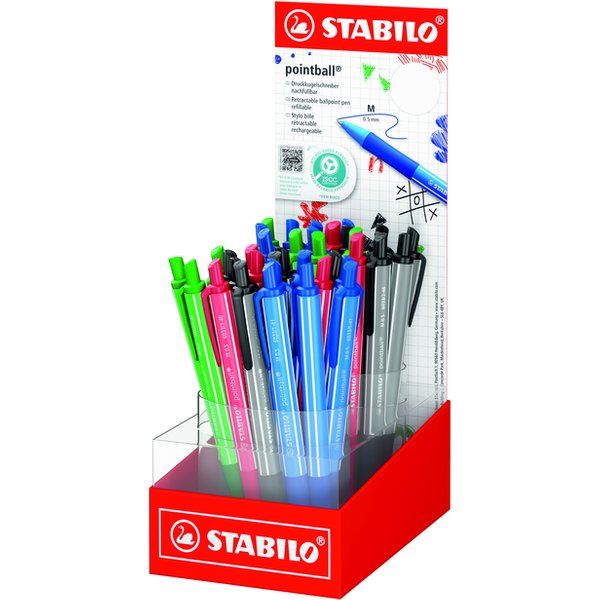 Balpen STABILO pointball colorful medium assorti
