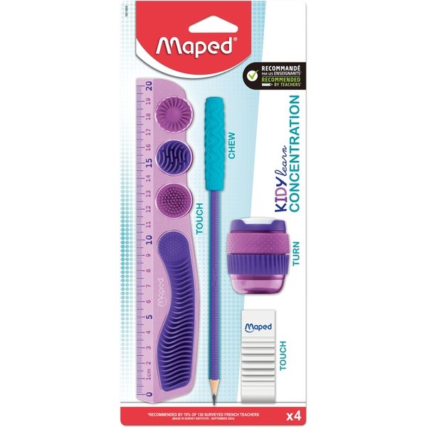 Tekenset Maped Kidy Learn Concentration paars 4-delig